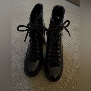 Black platform boots